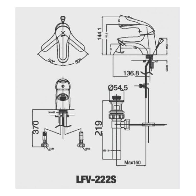 Vòi chậu nóng lạnh LFV-222S