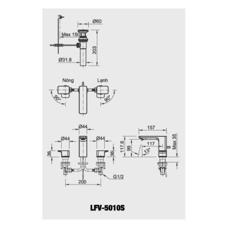Vòi chậu nóng lạnh LFV-5010S