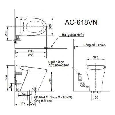Bàn cầu cảm ứng SATIC S AC-618VN