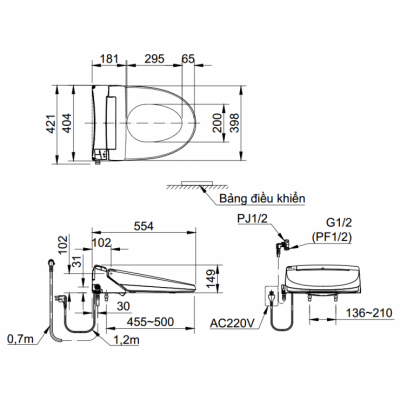 Nắp rửa điện tử CW-KA22AVN