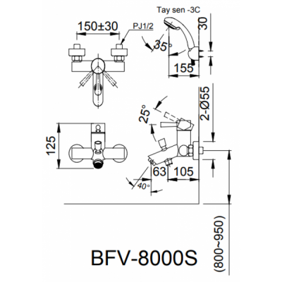 Sen tắm nóng lạnh BFV-8000S-5C