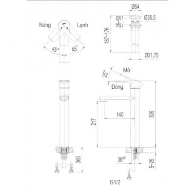 Vòi chậu đặt bàn LFV-7100SH