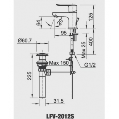 Vòi chậu nóng lạnh LFV-2012S