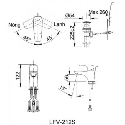 Vòi chậu nóng lạnh LFV-212S