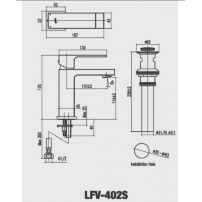 Vòi chậu nóng lạnh LFV-402S