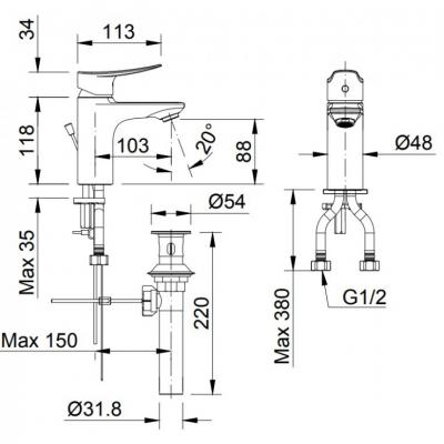 Vòi chậu nóng lạnh LFV-502S