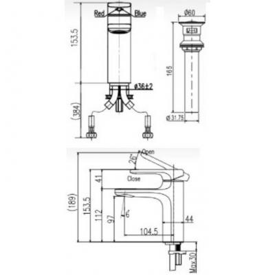 Vòi chậu nóng lạnh LFV-632S-2