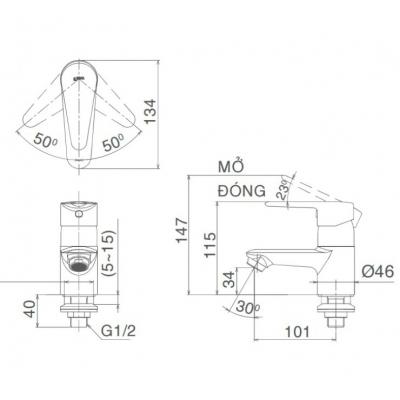 Vòi chậu nước lạnh LFV-21S